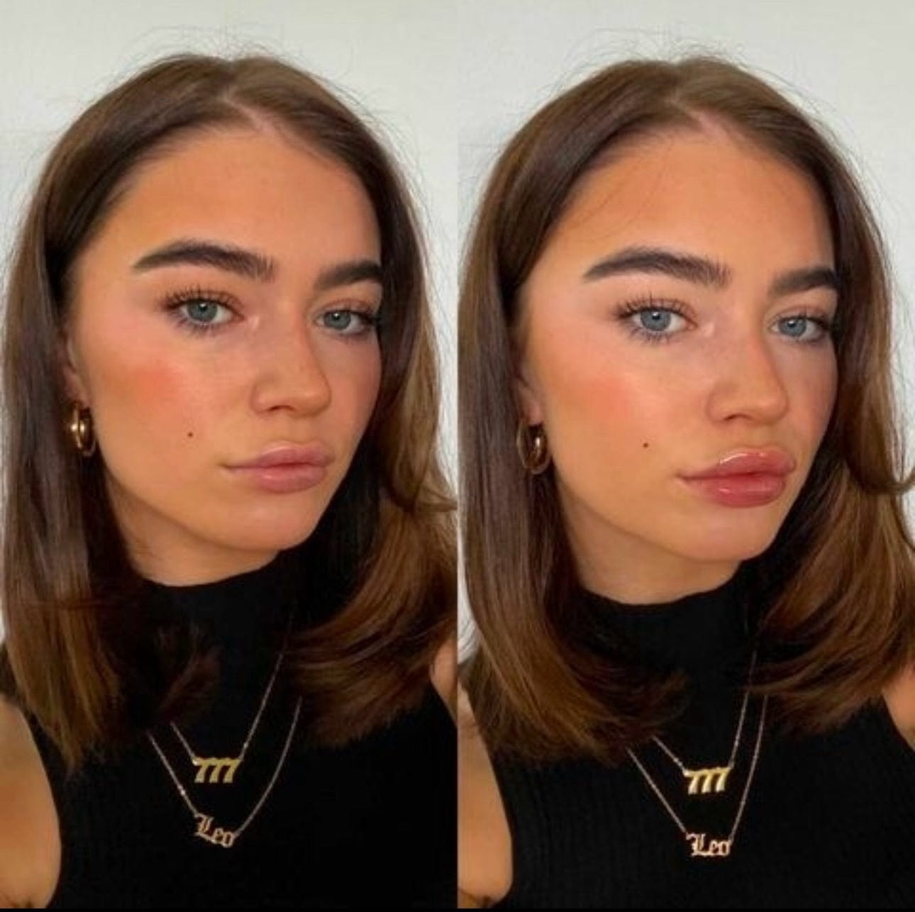 Vorher Nachher Brunette Frau